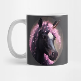 Unicorn Black and Pink Fairy Surreal Fantasy Creature Portrait Mug